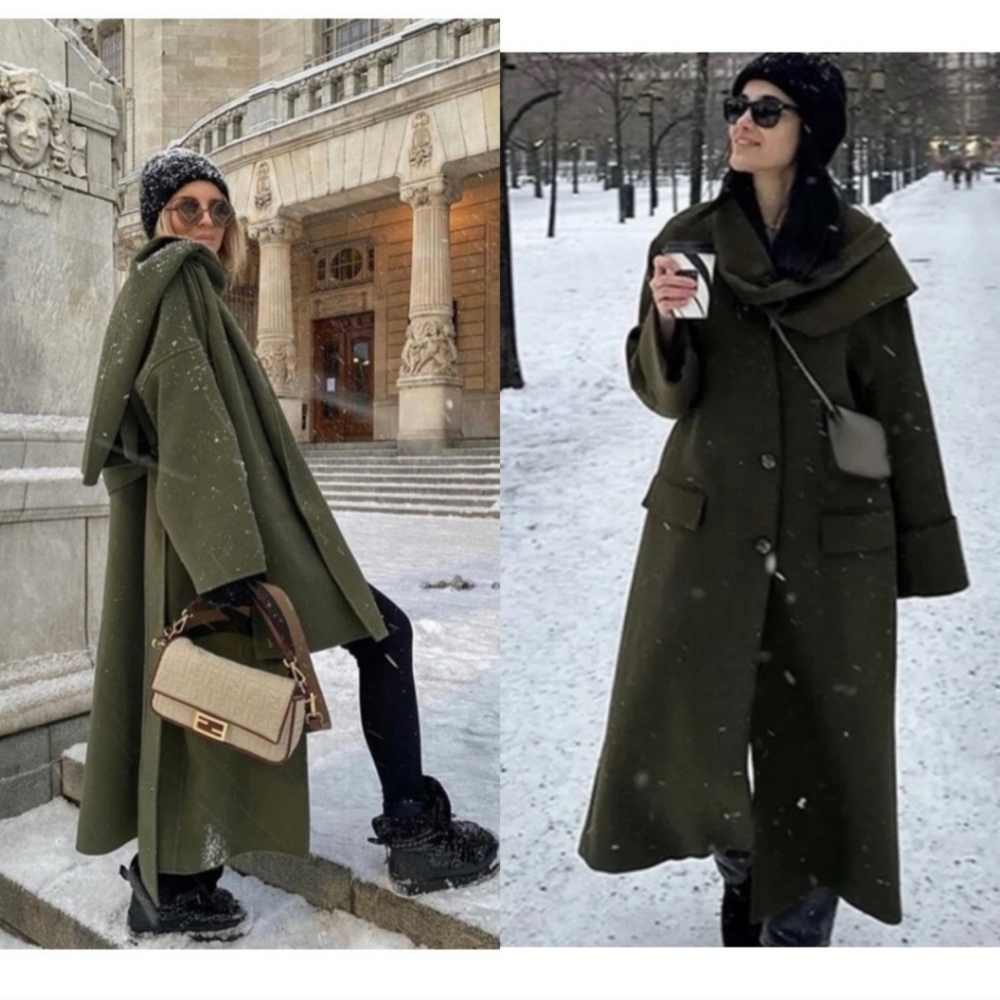 Zara Olive Green Trench Coat